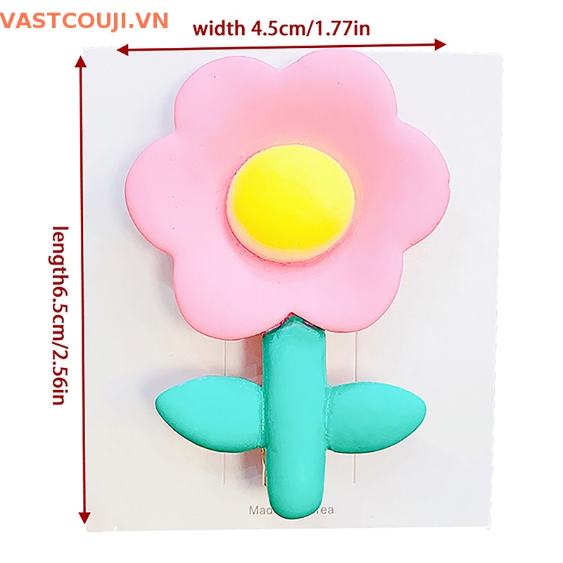 Kẹp Tóc Hình Hoa Màu Kẹo Ngọt Thời Trang Mùa Hè Dễ Thương Cho Bé Gái VN