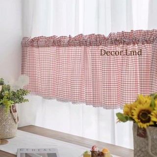 Rèm che kệ bếp vền ren trắng màu hồng nhạt (đặt theo yêu cầu liên hệ CSKH)