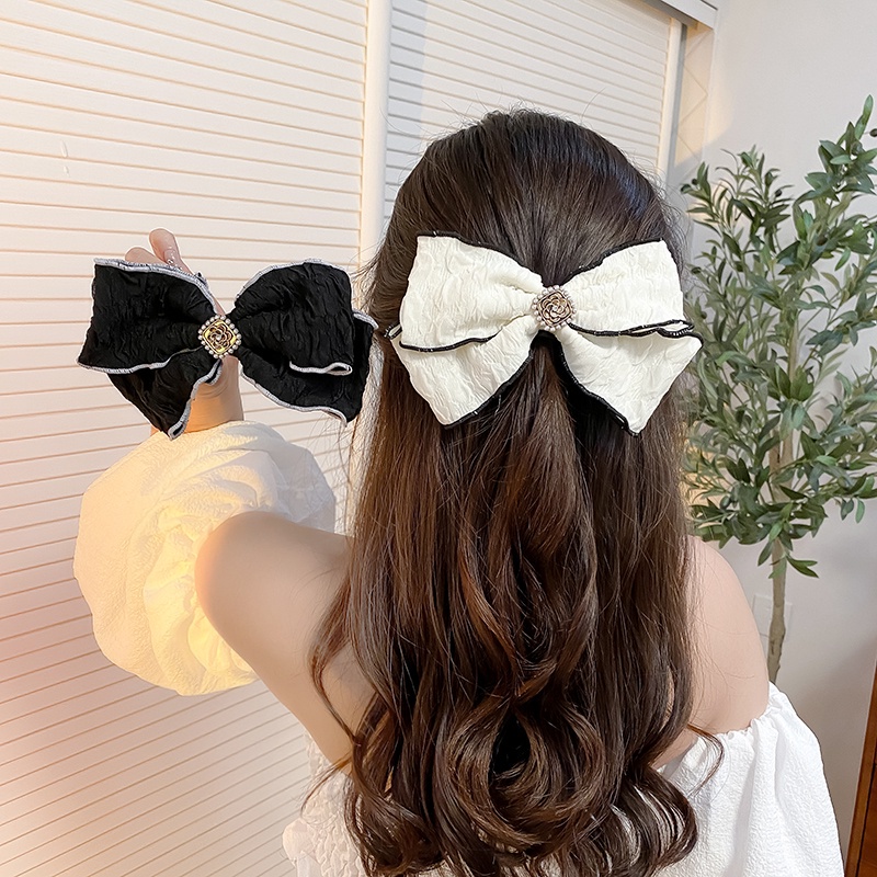 Kẹp Tóc Nơ Vải Gợn Sóng Thời Trang Hàn Quốc