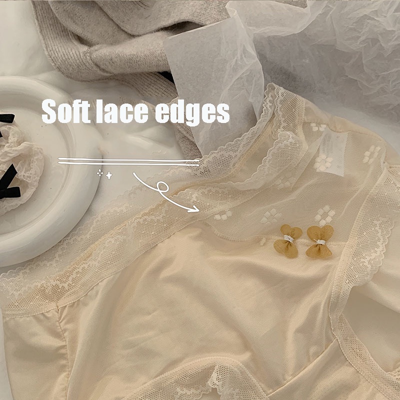 Take Talk Quần Lót Lụa Satin Viền Ren Thoáng Khí Thoải Mái Phong Cách Trung Hoa Cho Nữ