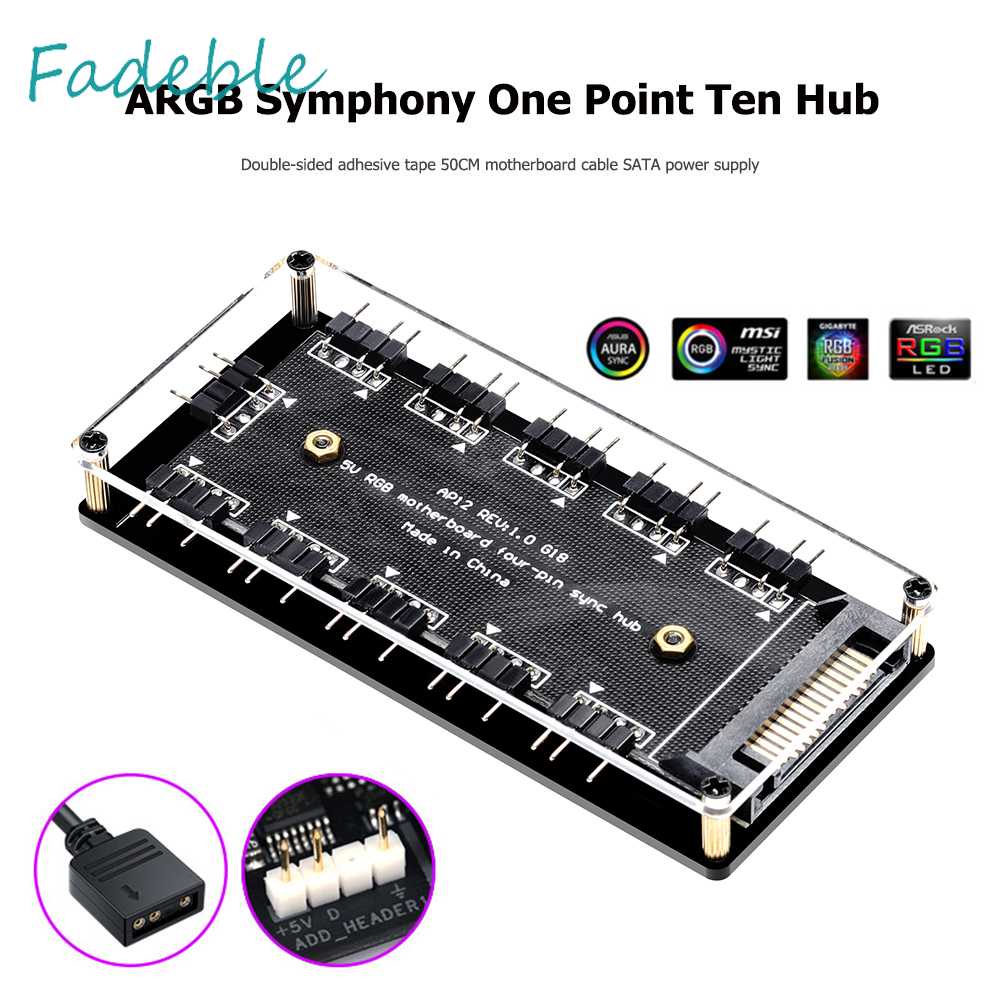 Bộ Chia 10 CổNg QuạT RGB 5V 3PIN Cho PC