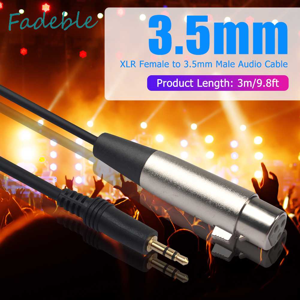 Dây Cáp Âm Thanh Chuyển Đổi 3 Pin XLR Cái Sang 3.5mm 1 / 8 inch TRS Stereo