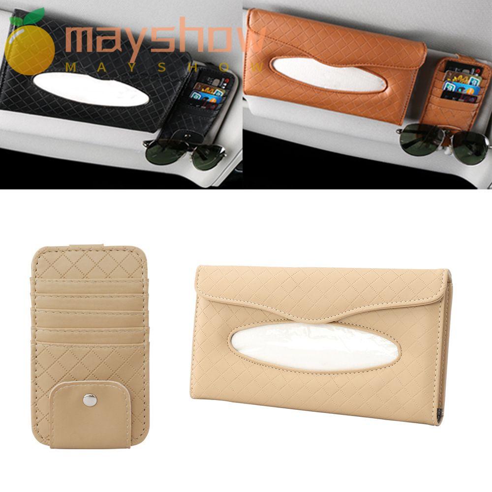 Túi Đựng Mắt Kính / Thẻ Đa Năng Dập Nổi Họa Tiết Kẻ Sọc Gắn Tấm Che Nắng Trong Xe Hơi Ốp