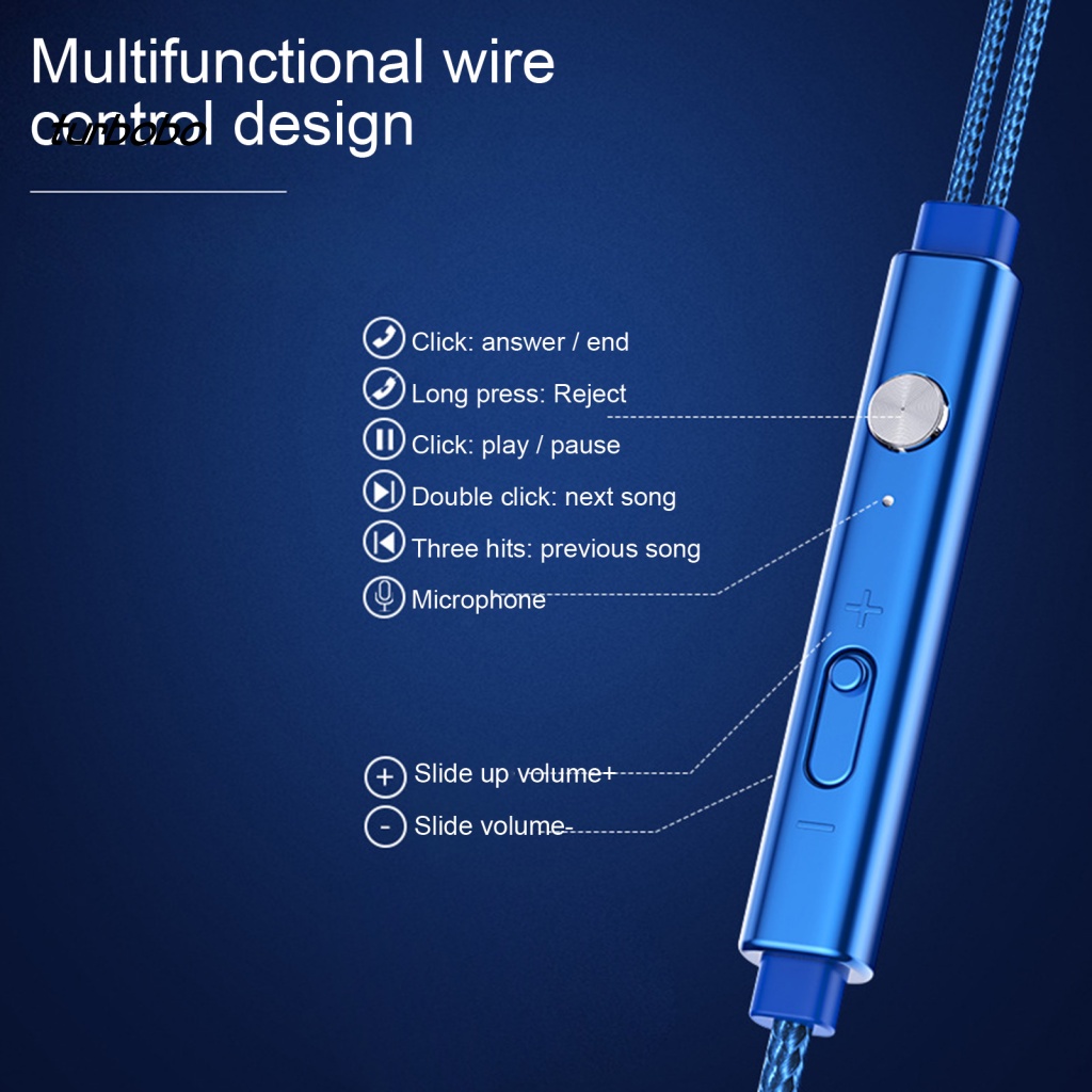 Tai Nghe Nhét Tai Jack 3.5mm Bass Trầm Có Micro Thiết Kế Điều Chỉnh Được Tiện Dụng