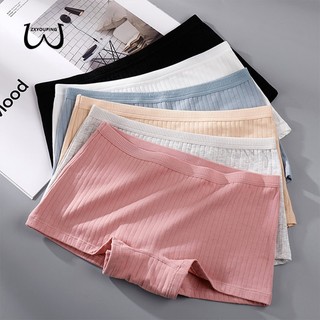 Quần Lót Boxer Cotton Lưng Vừa Không Đường May Chống Lộ Viền Bốn Góc Không Lăn Cho Nữ