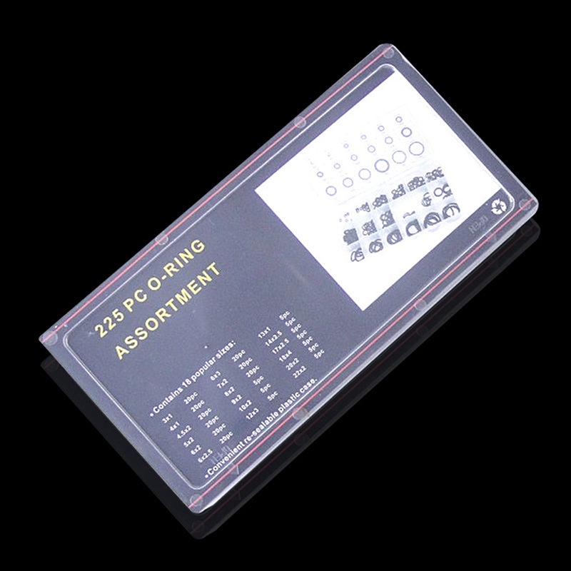 225 PCS đen cao su O Ring máy giặt con dấu O-ring Bộ phân loại cho Xe Hơi Mới
