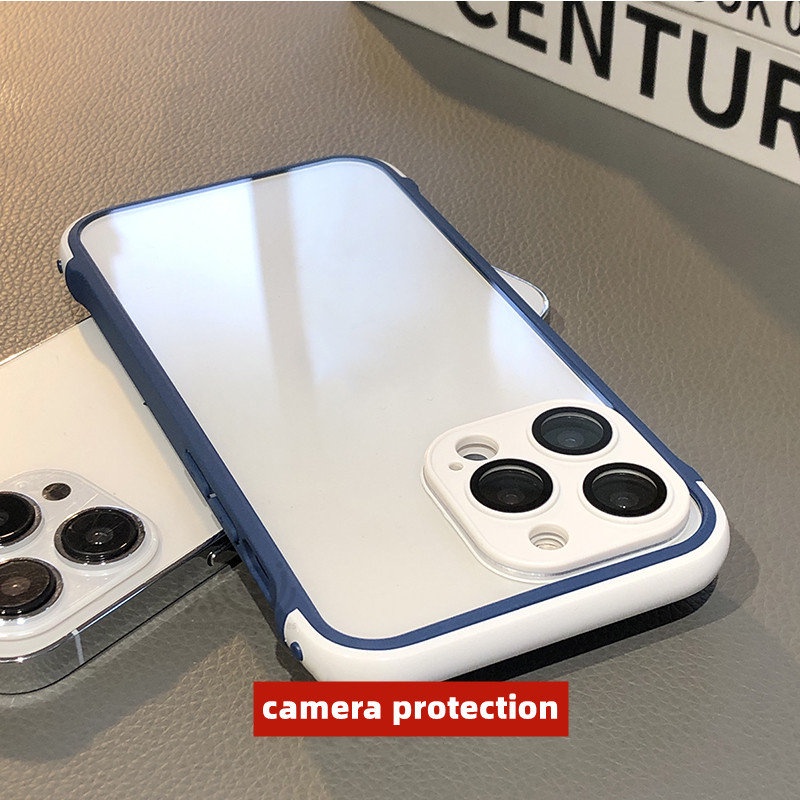 Ốp Điện Thoại Acrylic Trong Suốt Chống Sốc Bảo Vệ Ống Kính Máy Ảnh Sang Trọng Cho iphone 14 13 12 pro max 14 Plus 11 pro max