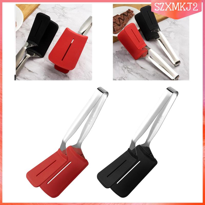 Kẹp Gắp Thịt Làm Bánh Hamburger Bằng Silicone Và Thép Không Gỉ 2 Cái