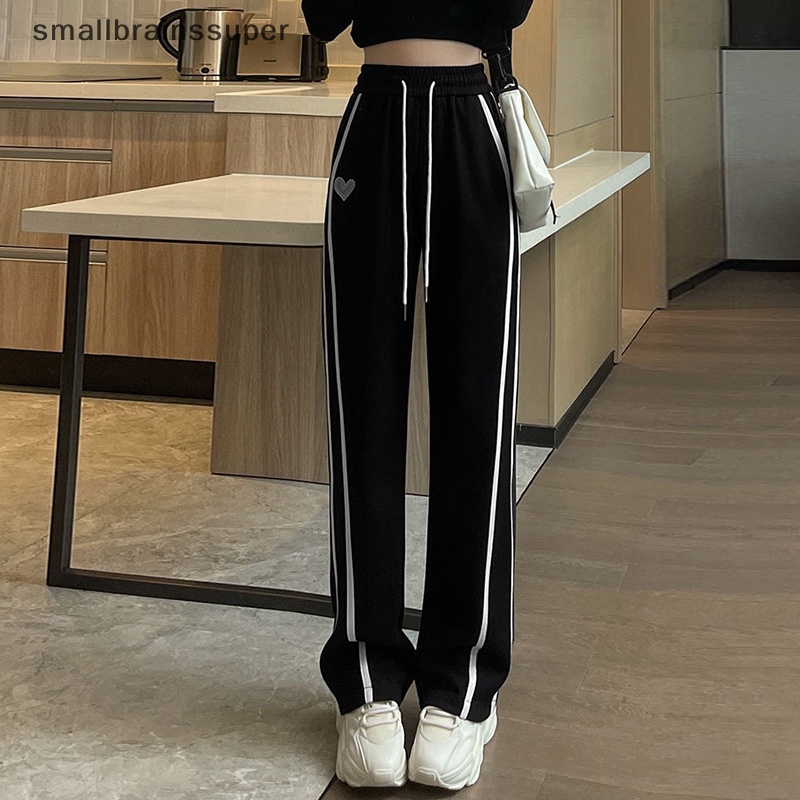 Smallbrainssuper Y2K Quần Jogger Ống Rộng Kẻ Sọc Phong Cách Harajuku Vintage Hàn Quốc Thường Ngày Cho Nữ SBS