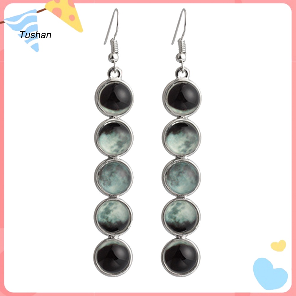 Bông Tai Chuỗi Hạt Thủy Tinh Dạ Quang Thời Trang Dành Cho Nữ