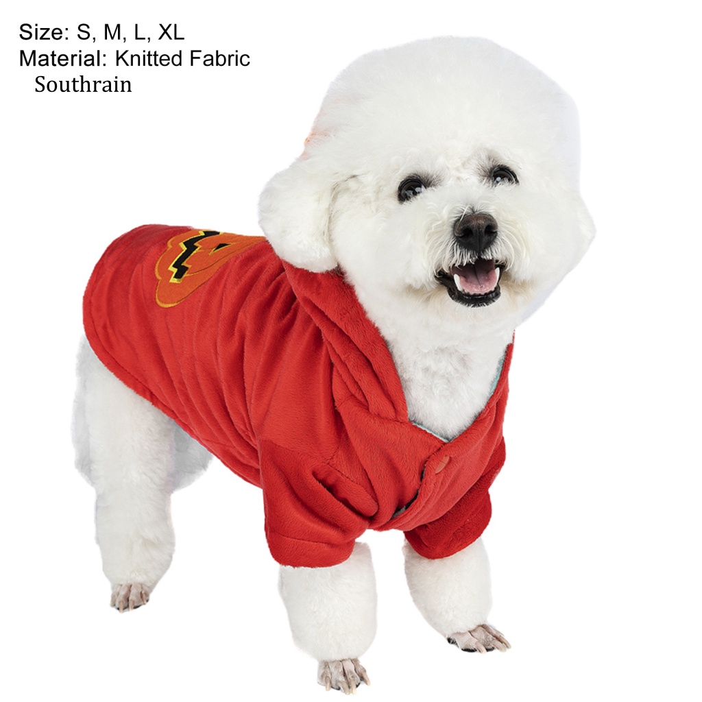 Áo Hoodie Màu Đỏ Hóa Trang Halloween Thiết Kế Thoải Mái Cho Thú Cưng