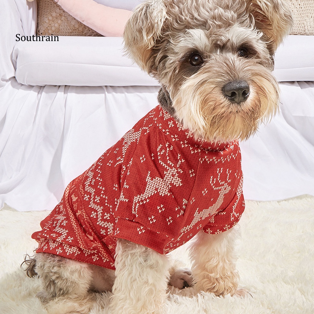 Áo Sweater Bằng Polyester Chống Mòn In Họa Tiết Hươu Sáng Tạo Cho Cún Cưng