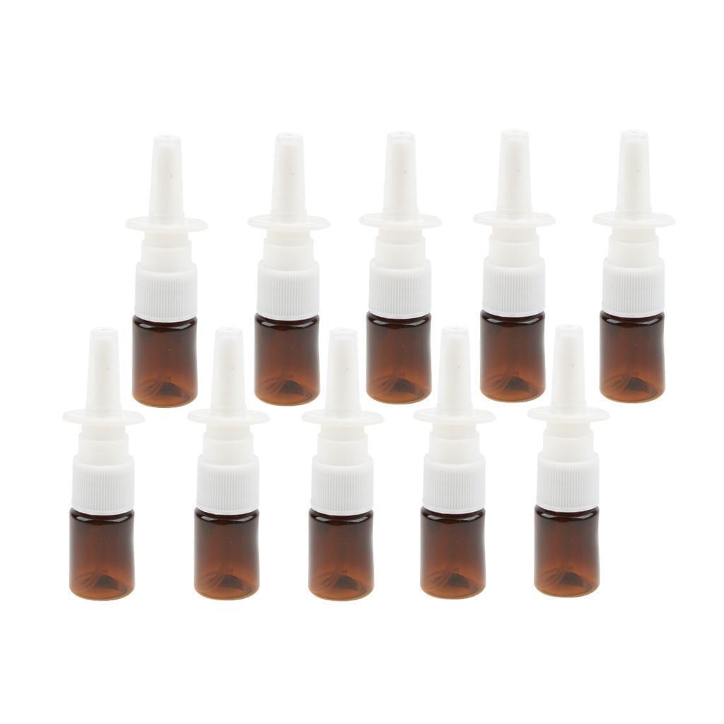 Set 10 Chai Xịt Mũi Mini 5ml Bằng Nhựa Màu Nâu