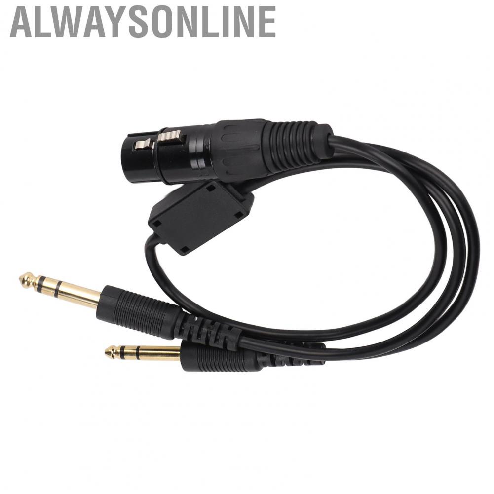 Alwaysonline XLR To 2 GA Plug Conversion Cable  Aviation Headphone Adapter Stretchable for Airbus Headset