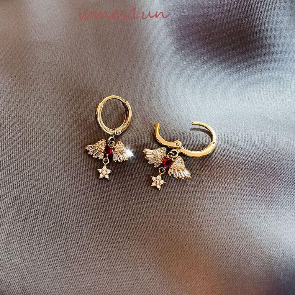 Khuyên Tai Dạng Vòng 15H Tinh Tế Thời Trang Cho Nữ|Bông Tai Hình Cánh Thiên Thần Phong Cách Hàn Quốc