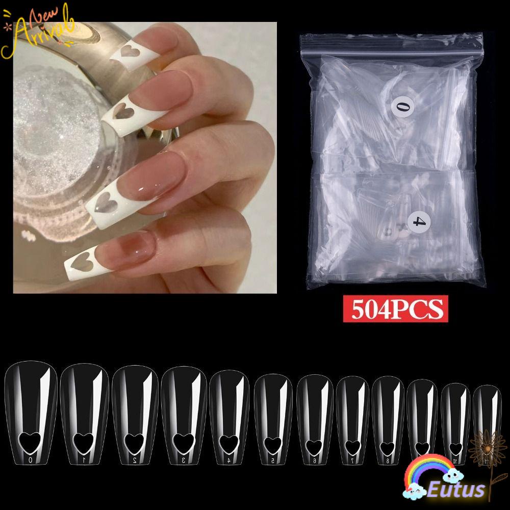 Bộ 504 Móng Tay Giả Trong Suốt Siêu Mỏng Tự Nhiên Không Để Lại Dấu Vết