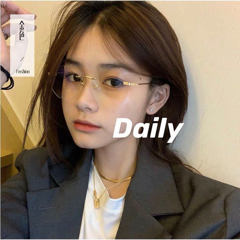 Mắt Kính Phẳng Không Vành Siêu Nhẹ Chống Ánh Sáng Xanh Dương Hàng Mới Dành Cho Học Sinh Nam Và Nữ