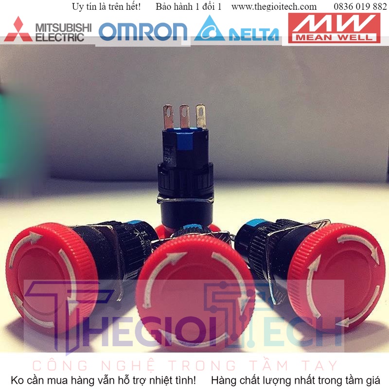 Nút Dừng Khẩn Cấp ( STOP ) Phi 16mm /3 chân 250VAC/5A