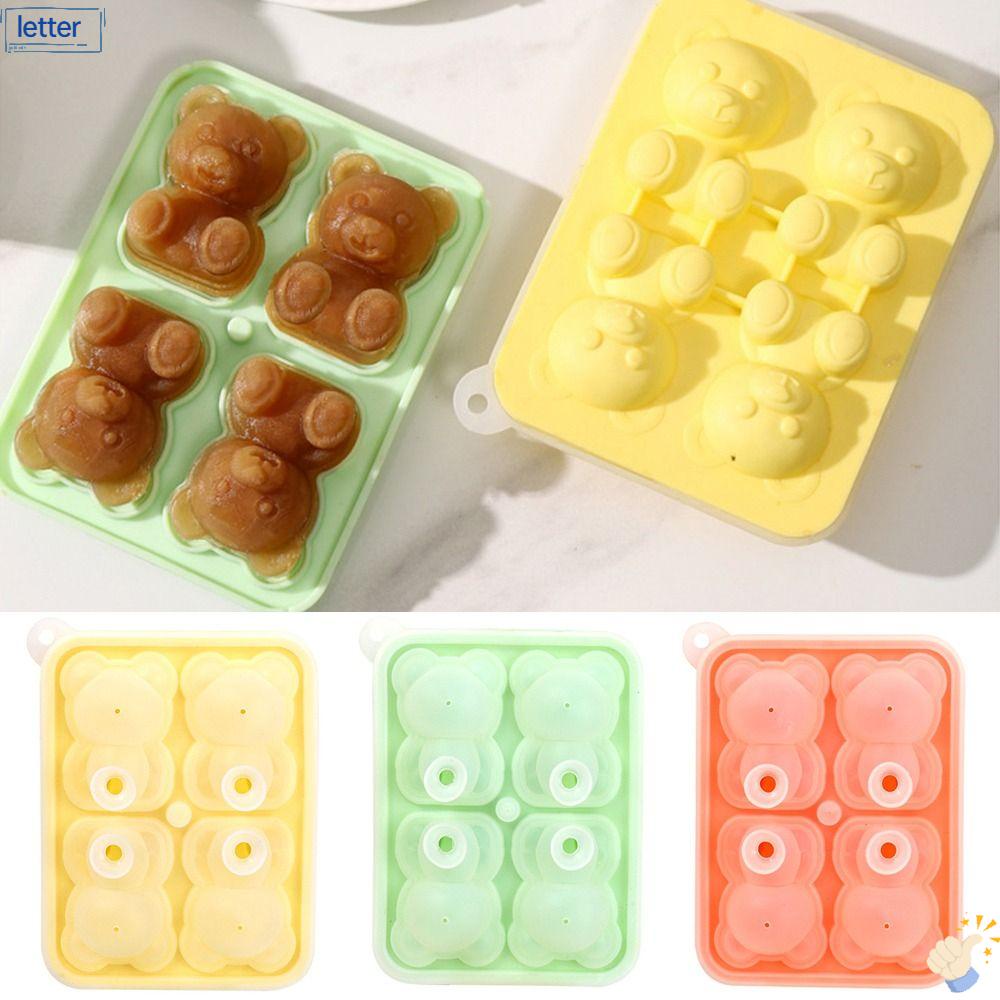 Khuôn Làm Kem 3D 4 Ngăn Hình Gấu Đáng Yêu