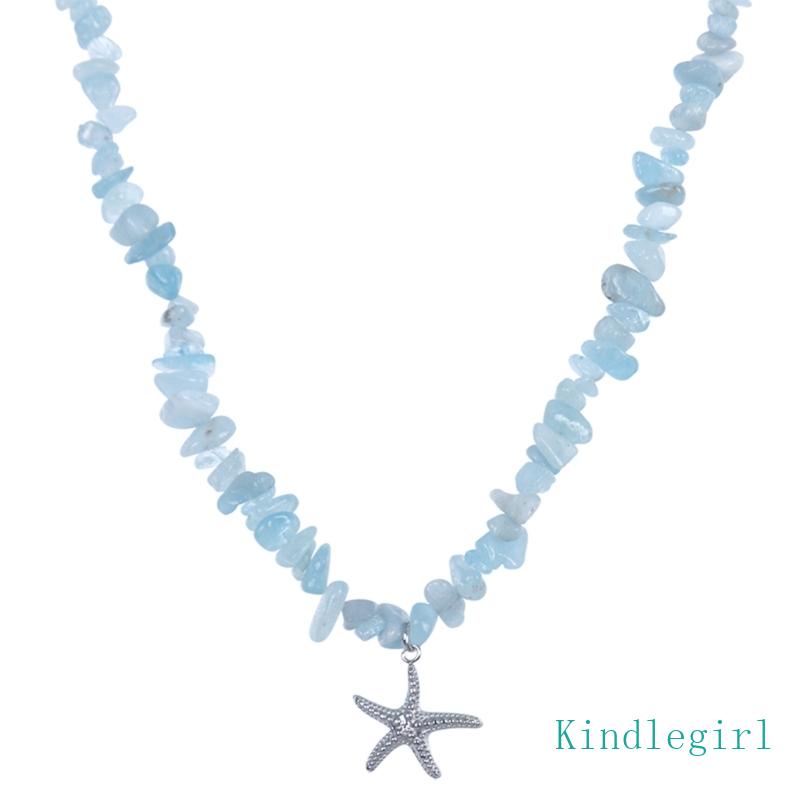 Vòng cổ Mặt Sao Biển Đính Đá Tự Nhiên Độc Đáo