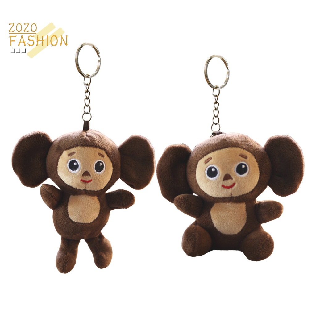 Móc Khóa Hình Khỉ Nhồi Bông Tai To Trang Trí Ba Lô