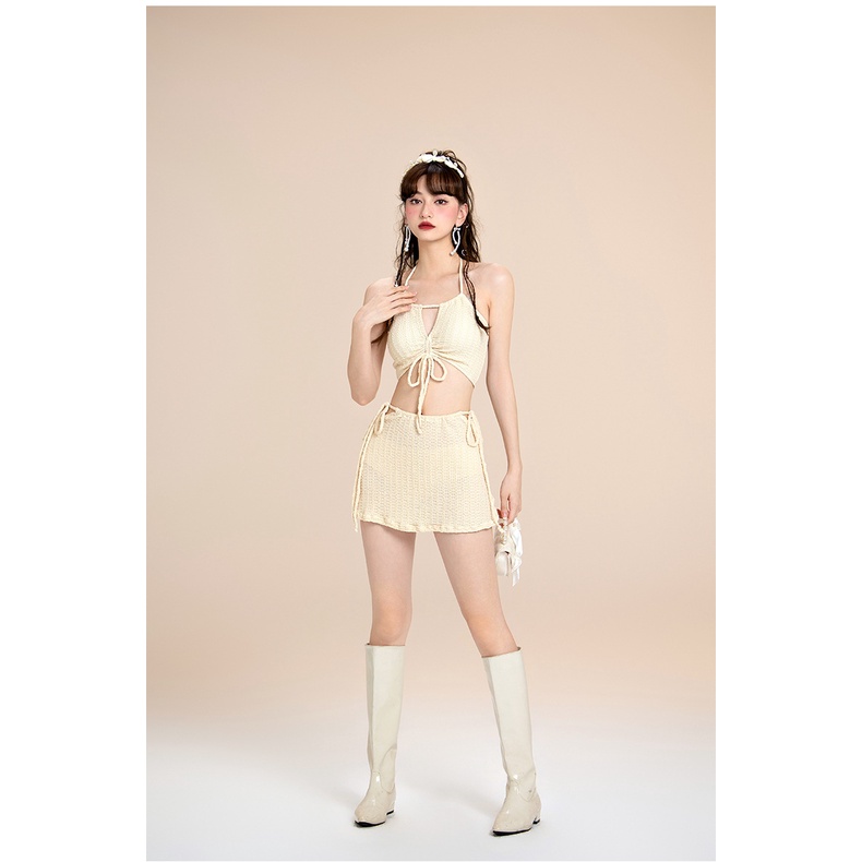 Bộ Đồ Bơi Ba Mảnh Phối Ren Thời Trang Quyến Rũ Cho Nữ