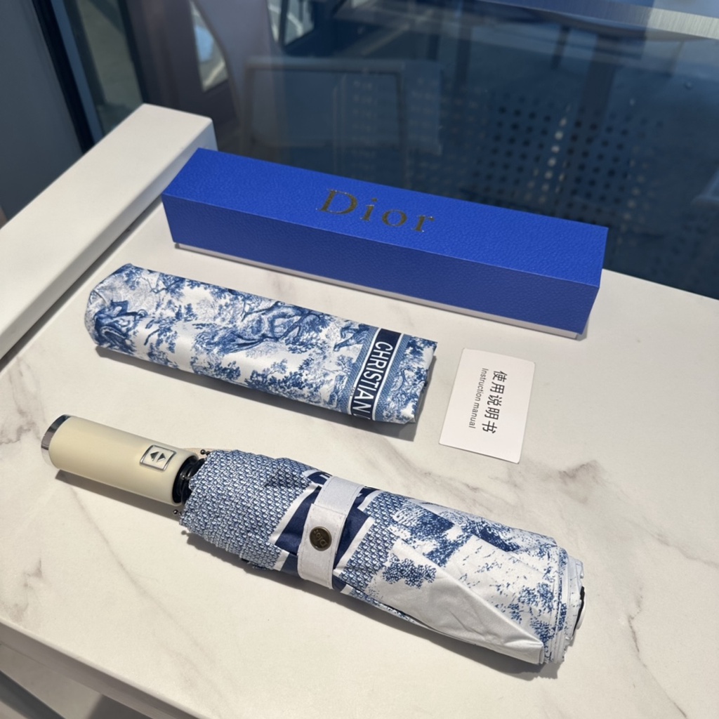 Dù Gấp Tự Động Chống Tia UV Thiết Kế Nhỏ Gọn Thương Hiệu Dior Chất Lượng Cao