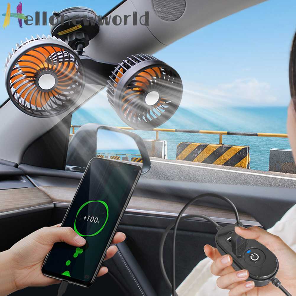 Quạt Tản Nhiệt Điện Hai Đầu Chuyên Dụng Cho Xe Hơi SUV