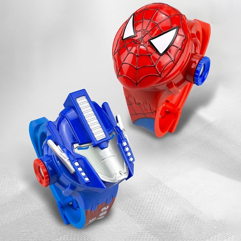 Đồng Hồ Điện Tử Hình Người Nhện / Bạch Tuyết / Captain America Hoạt Hình Dễ Thương Cho Bé