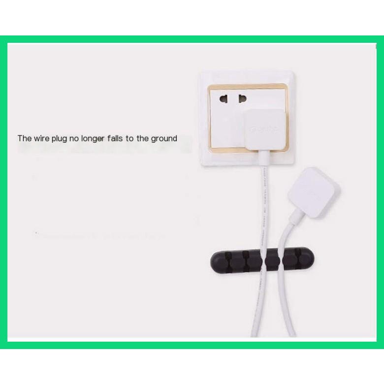 Dụng Cụ Cố Định Dây Cáp Sạc USB 5 Lỗ Bằng Silicon Để Bàn Jwvn