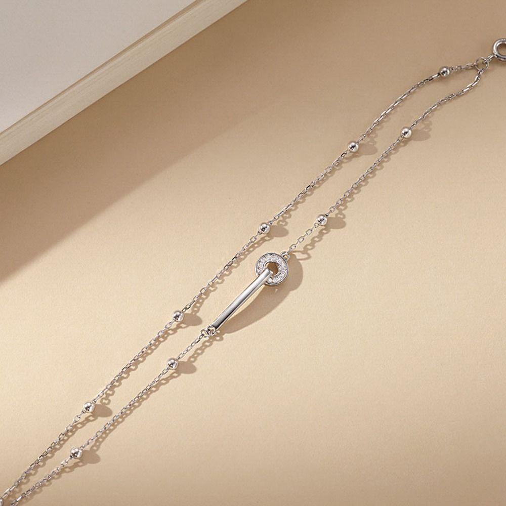 Vòng Tay Hai Lớp Mặt Hình Tròn Rỗng Trái Tim Tinh Tế Thời Trang Cho Nữ|Vòng Tay Hợp Kim Thiết Kế Dạng Xích Thời Trang