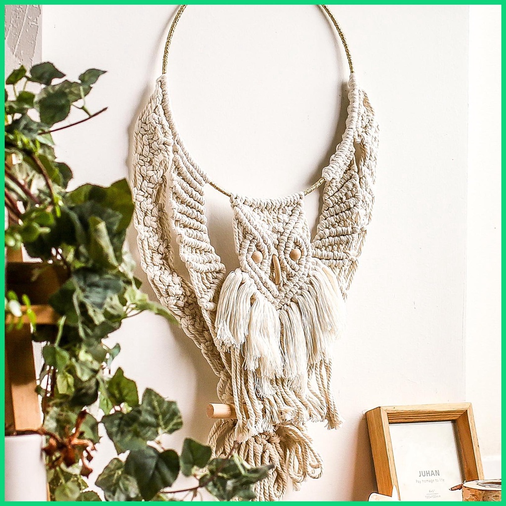 Dây Treo Tường Trang Trí Hình Chim Cú Phong Cách Boho