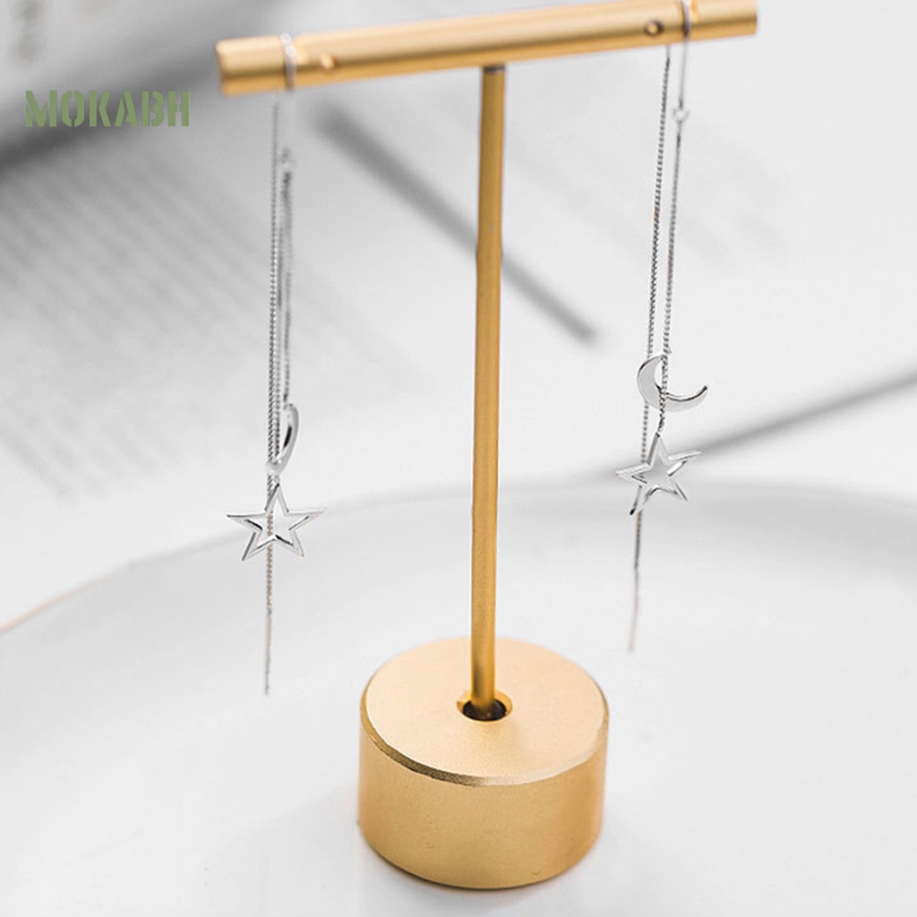 1 Đôi Bông Tai Dài Tua Rua Hình Ngôi Sao / Mặt Trăng Màu Bạc Thời Trang Dành Cho Nữ