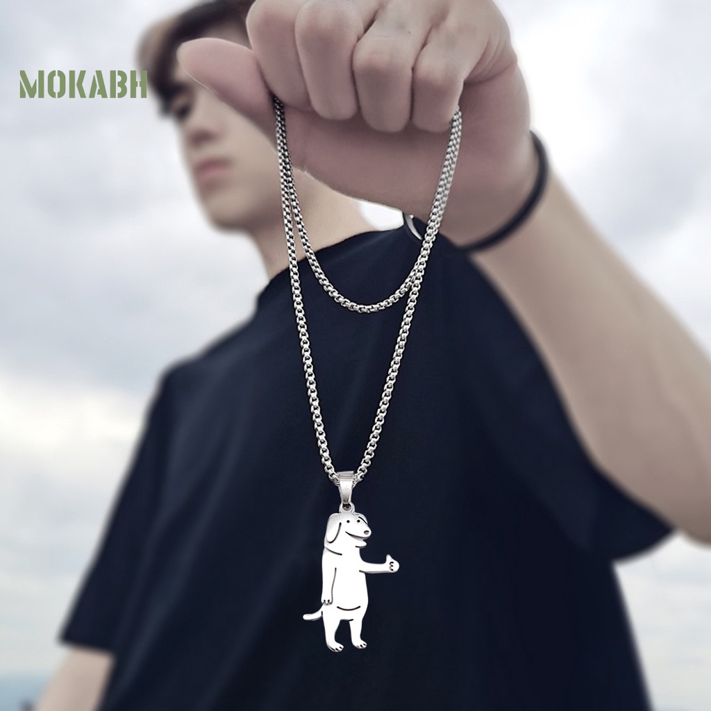[Mới] Vòng cổ Mặt Hình Chó Mèo Bằng Thép Không Gỉ Siêu Nhẹ Không Dị Ứng Trang Trí Kiểu Hip Hop Thú Vị Cho Nữ