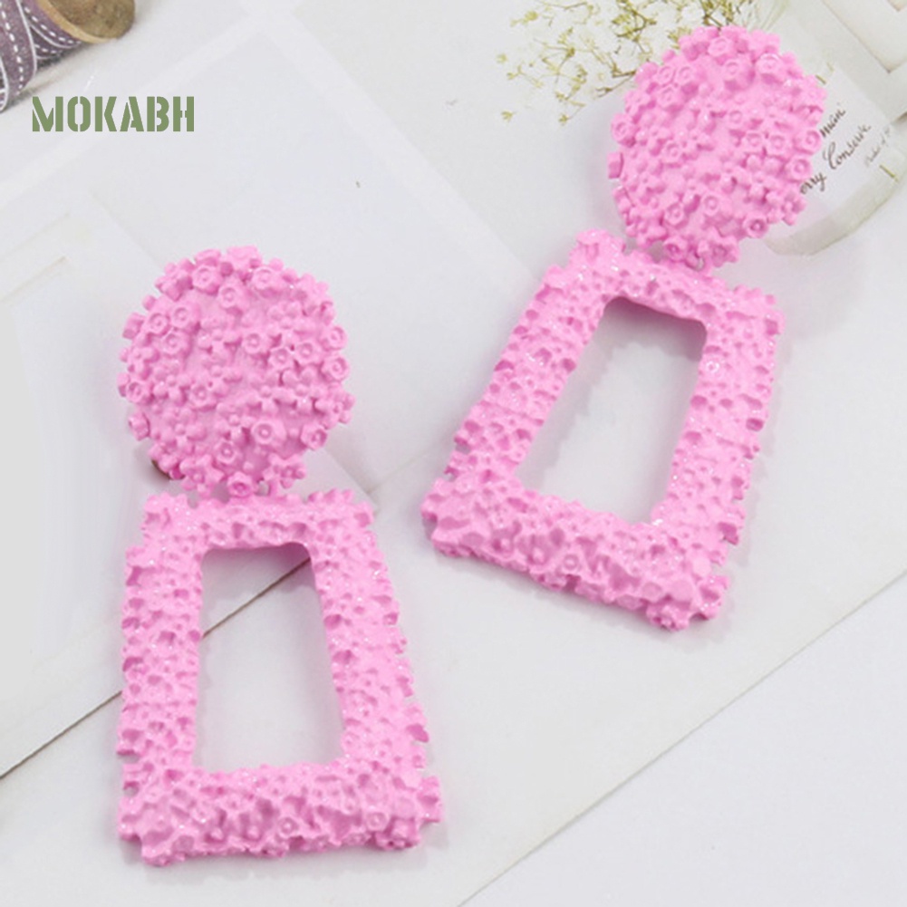 Bông Tai Hình Thang Dáng Dài Thiết Kế Đục Lỗ Thời Trang Sang Trọng Cho Nữ