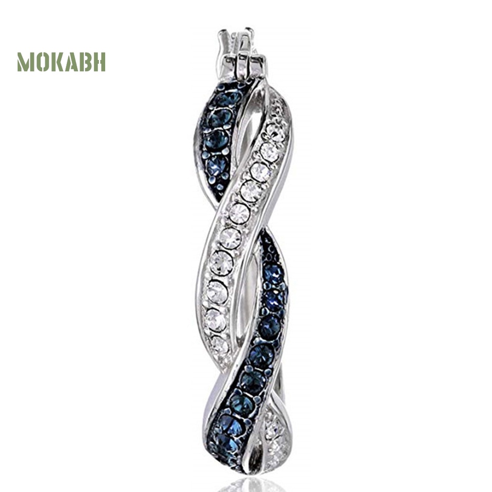 Khuyên Tai Tròn Hai Tông Màu Bằng Hợp Kim Đính Đá Thời Trang Cho Nữ