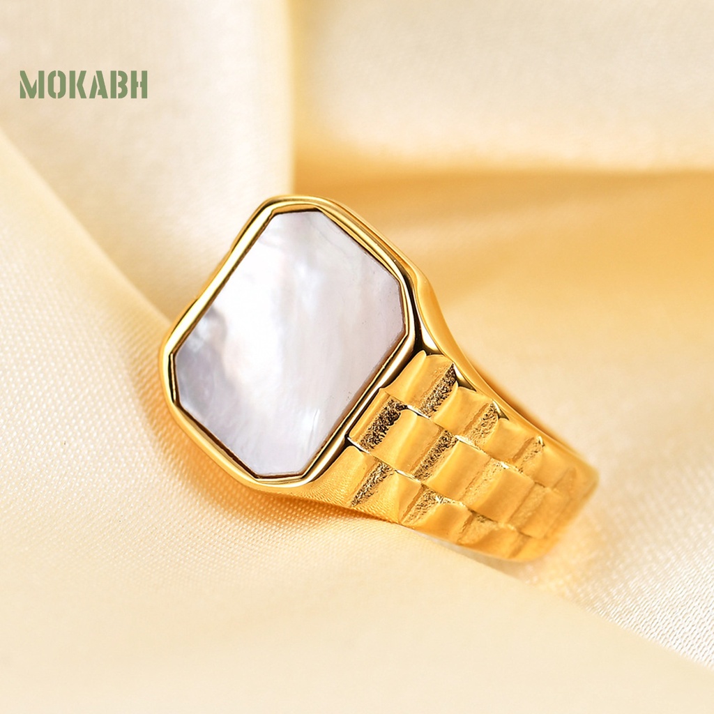 [Mới] Nhẫn Thép Titan Chống Rỉ Sét Không Phai Màu Phong Cách Cổ Điển Sang Trọng Thời Trang Cho Nữ