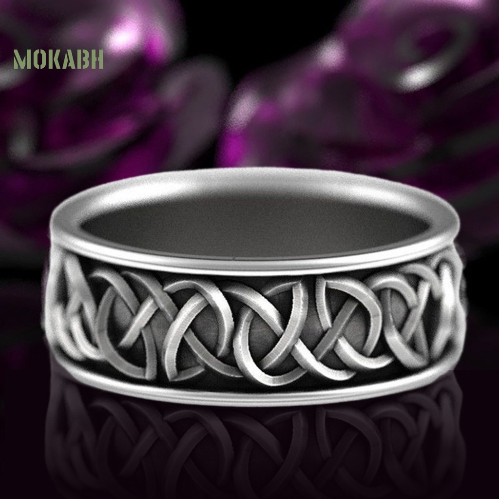 [Mới] Nhẫn Họa Tiết Hình Học Mạ Điện Chống Phai Màu Phong Cách Bắc Âu Thần Thoại Huyền Thoại Trang Sức Thời Trang Cho Nam