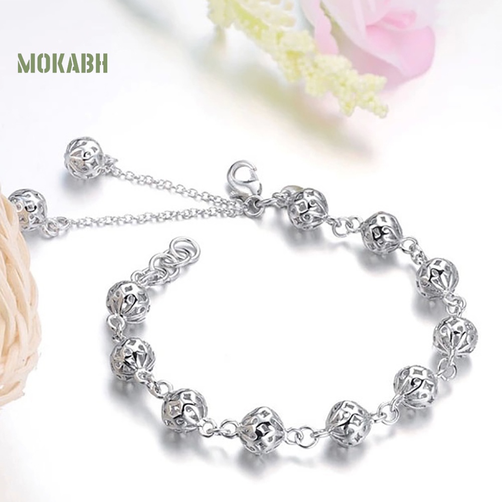 Vòng Tay Mặt Bóng Rỗng Màu Trơn Thời Trang Cho Nữ