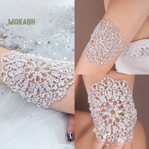 Vòng Đeo Tay Đính Đá Pha Lê Có Thể Điều Chỉnh Cho Cô Dâu