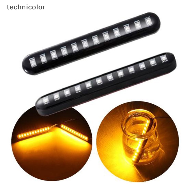 Dải Đèn Tín Hiệu Xi Nhan 12 Bóng Led Chống Nước Màu Hổ Phách Cho Xe Máy