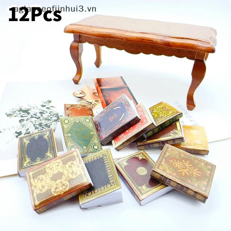 Set 12 Sổ Tay Mini Tỉ Lệ 1: 12 Dùng Để Trang Trí Nhà Búp Bê