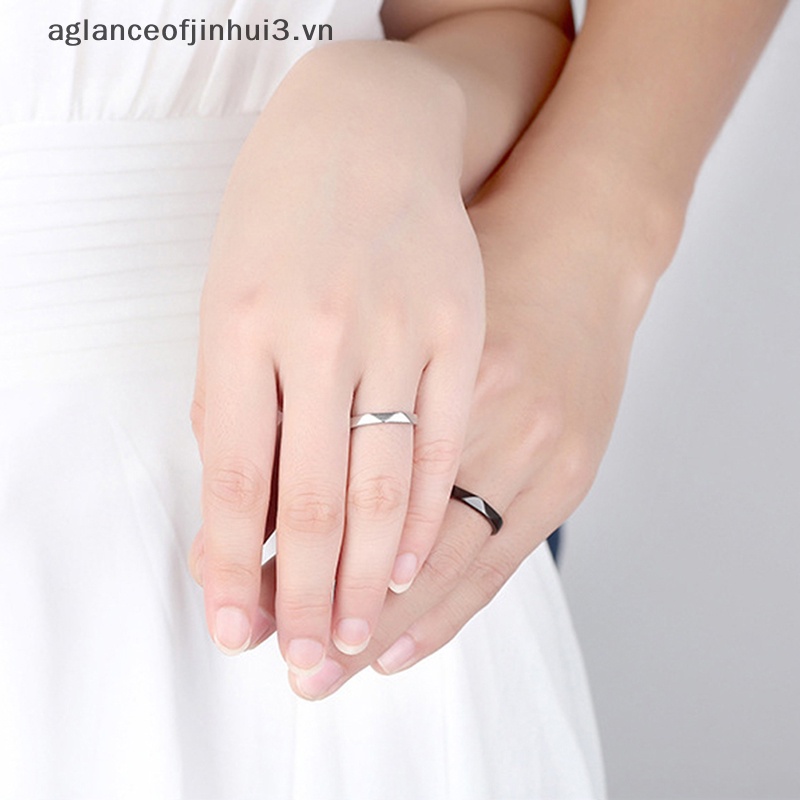 1 Cặp Nhẫn Đính Hôn Thiết Kế Hình Học Đơn Giản Mới