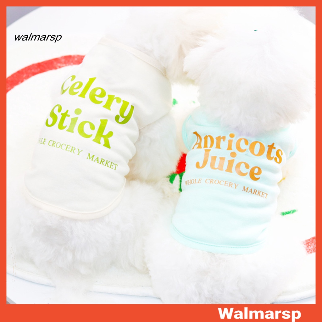 WWA Áo Thun Mềm Mại In Họa Tiết Hoạt Hình Dành Cho Cún Cưng Áo Sweater Không Tay Cổ Tròn In Chữ Thời Trang Mùa Hè Cho Thú Cưng