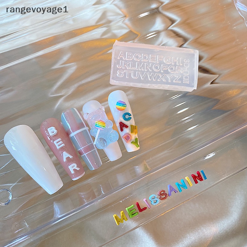 1 Bộ Khuôn Làm Móng Nghệ Thuật Bằng Silicone Hình Chữ Cái 3D DIY 1 [Rangevoyage]