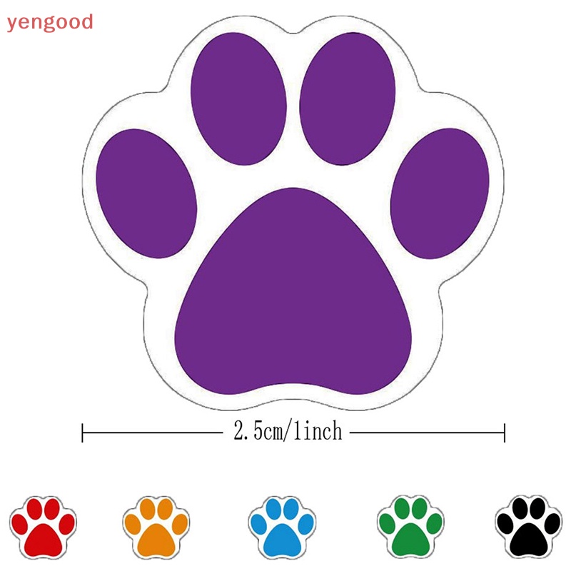Set 500 Nhãn Dán 6 Màu Hình Dấu Chân Chó Mèo Xinh Xắn
