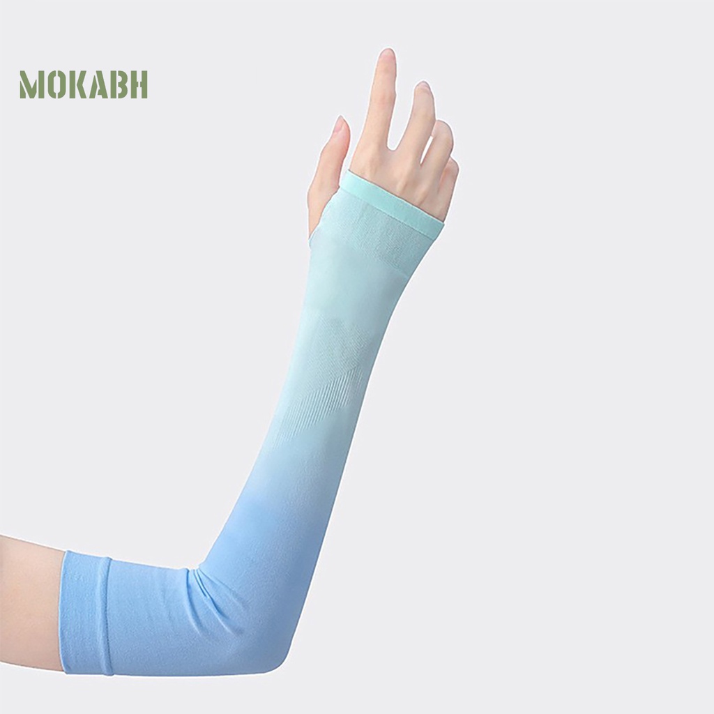 1 Cặp Găng Tay Chống Nắng Bằng Lụa Lạnh Co Giãn Cao Màu Sắc Gradient