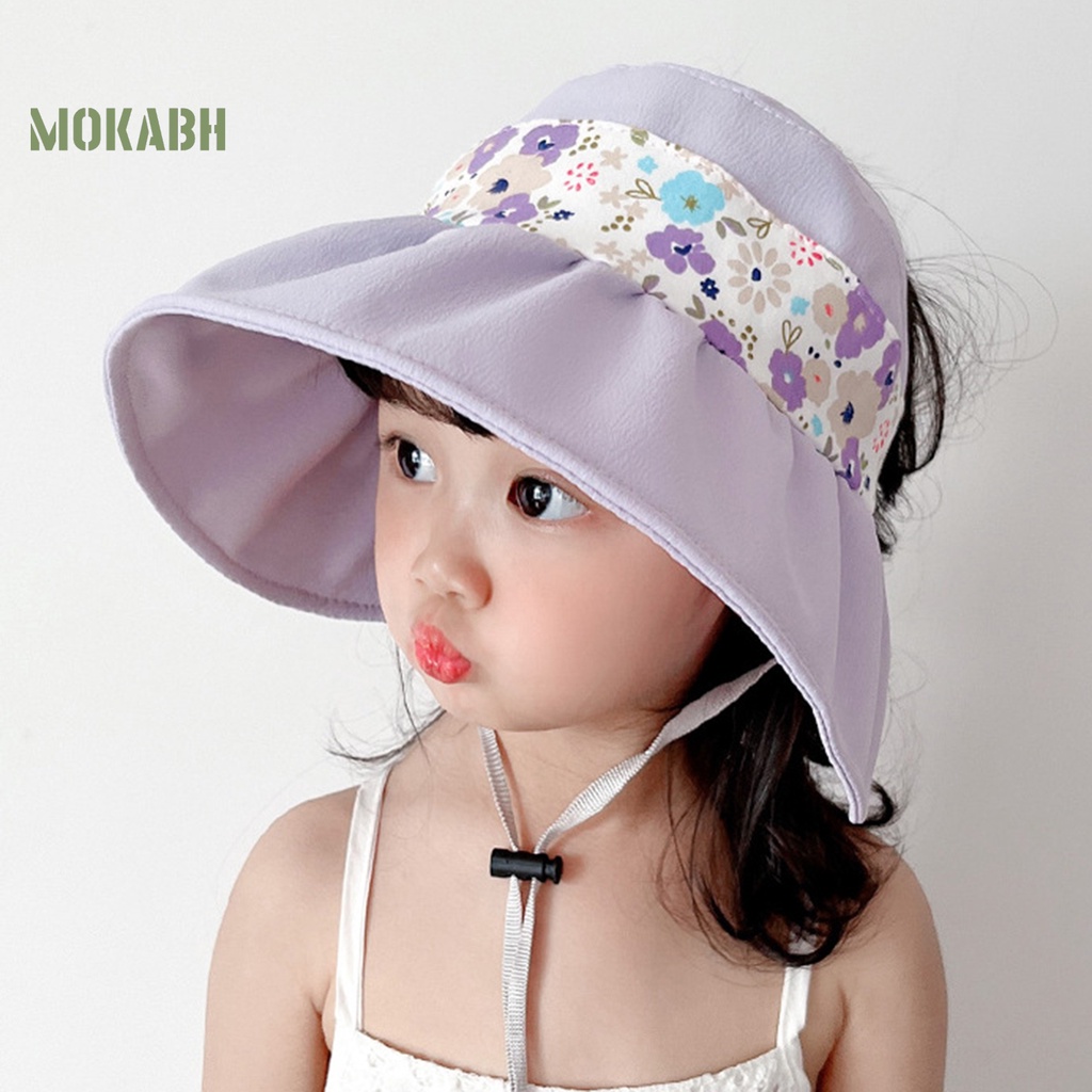 Nón Tai Bèo Chống Tia UV Họa Tiết Hoa Hoạt Hình Dễ Thương Cho Bé