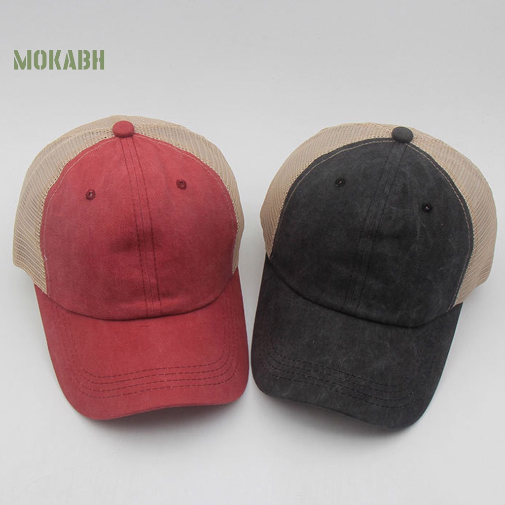 Mũ Lưỡi Trai Unisex Phối Lưới Chống Nắng Màu Sắc Trơn Có Thể Điều Chỉnh Kích Thước