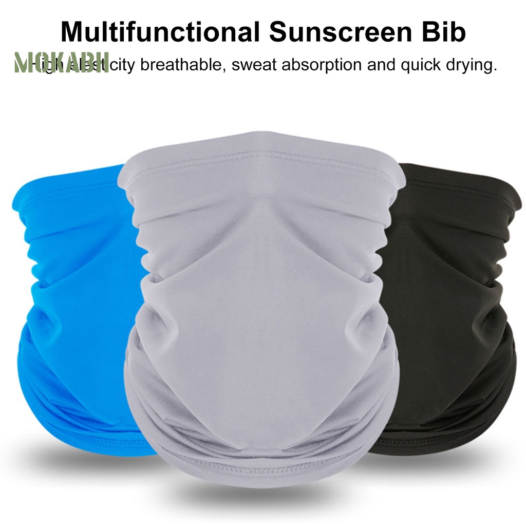 [Mok Abh] Mặt Nạ Vải Co Giãn Thoáng Khí Chống Nắng Chống Gió Màu Trơn Dùng Khi Chạy Xe Đạp